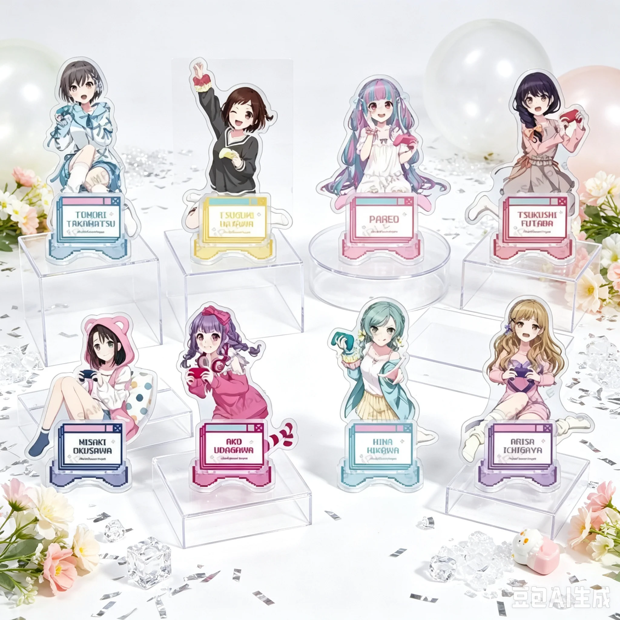 BanG Dream! Hot topic Anime Acrylic Stand Figure Keychain Fans Gifts Sweet Girl 15cm Futaba Tsukushi/Hina Hikawa Cos Game theme