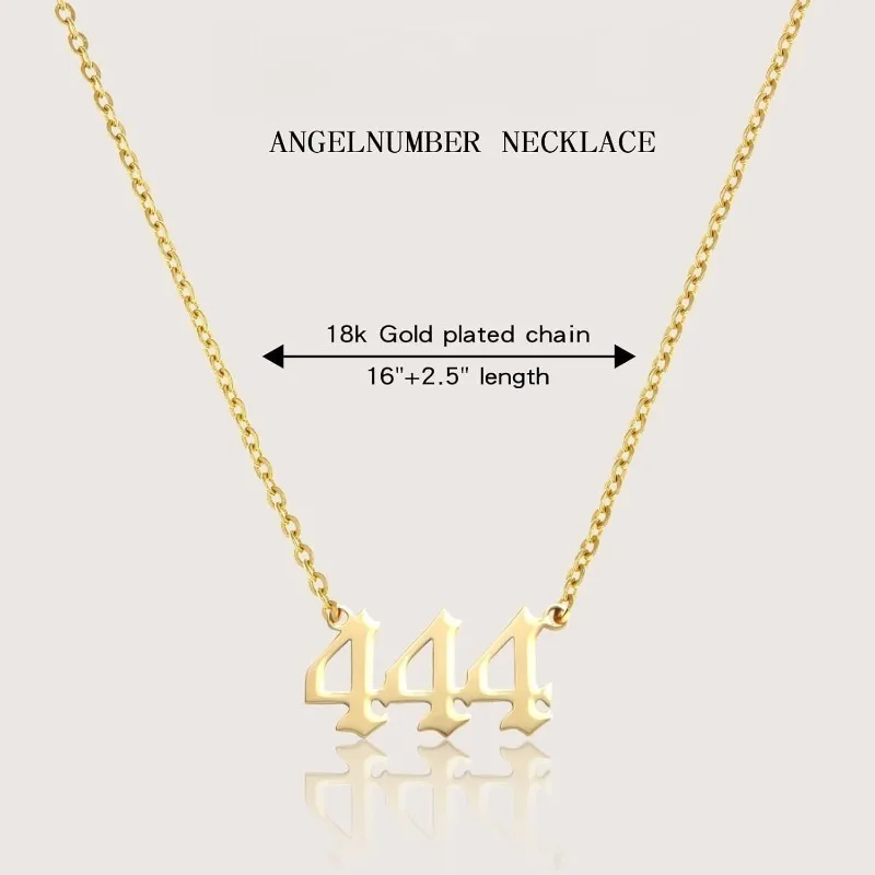 Angel Number Choker Necklace, Lucky number pendant, 18K gold plated , best jewelry gifts for girlfriends, wives, and daughters view 6