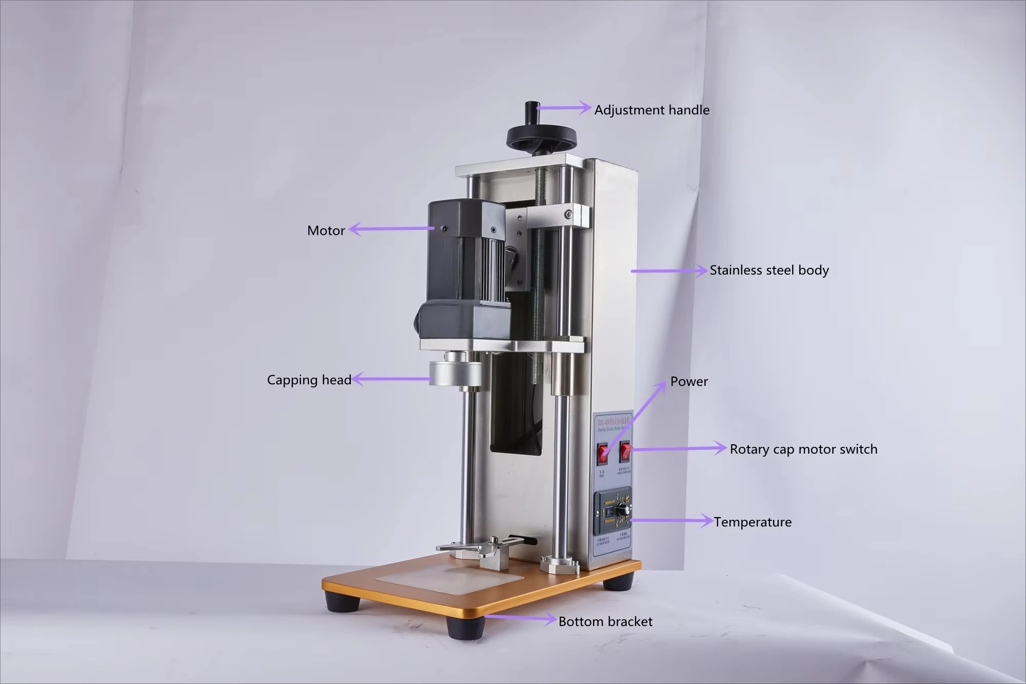 50Mm to 110mm desktop capping machine for plastic screw caps
