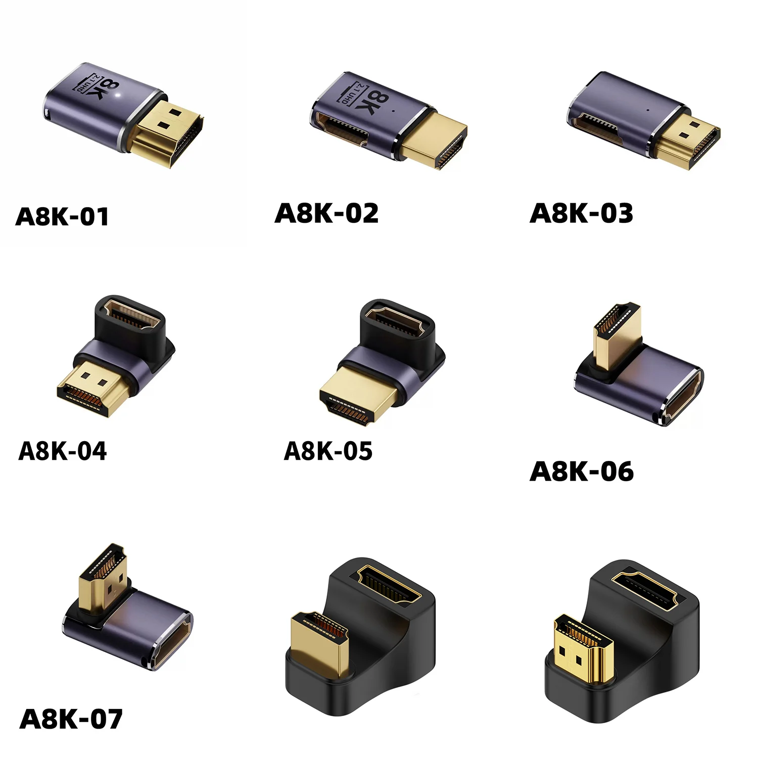 8K HDMI-compatible Extender Adapter 90/180 Degree Mini HDMI-compatible C Type Male to Female for Portable Monitor Notebook