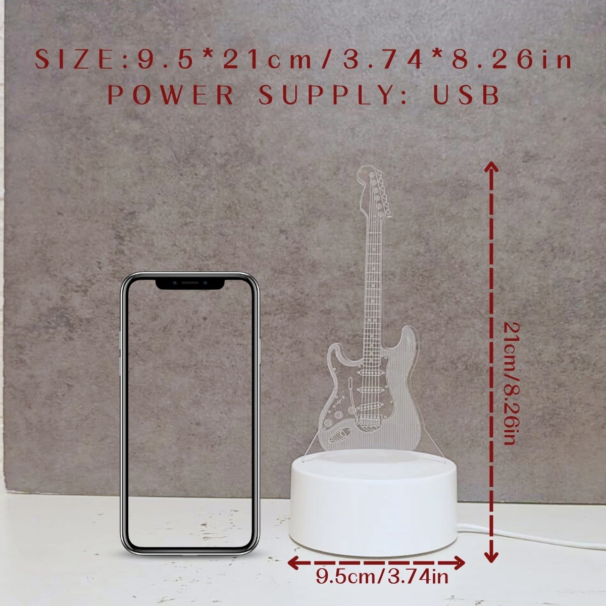 جيتار كهربائي مضيء، ضوء ليلي إبداعي، ديكور منزلي، ضوء غرفة المعيشة وغرفة النوم، هدية عيد الميلاد، ضوء ليلي للموسيقى #5