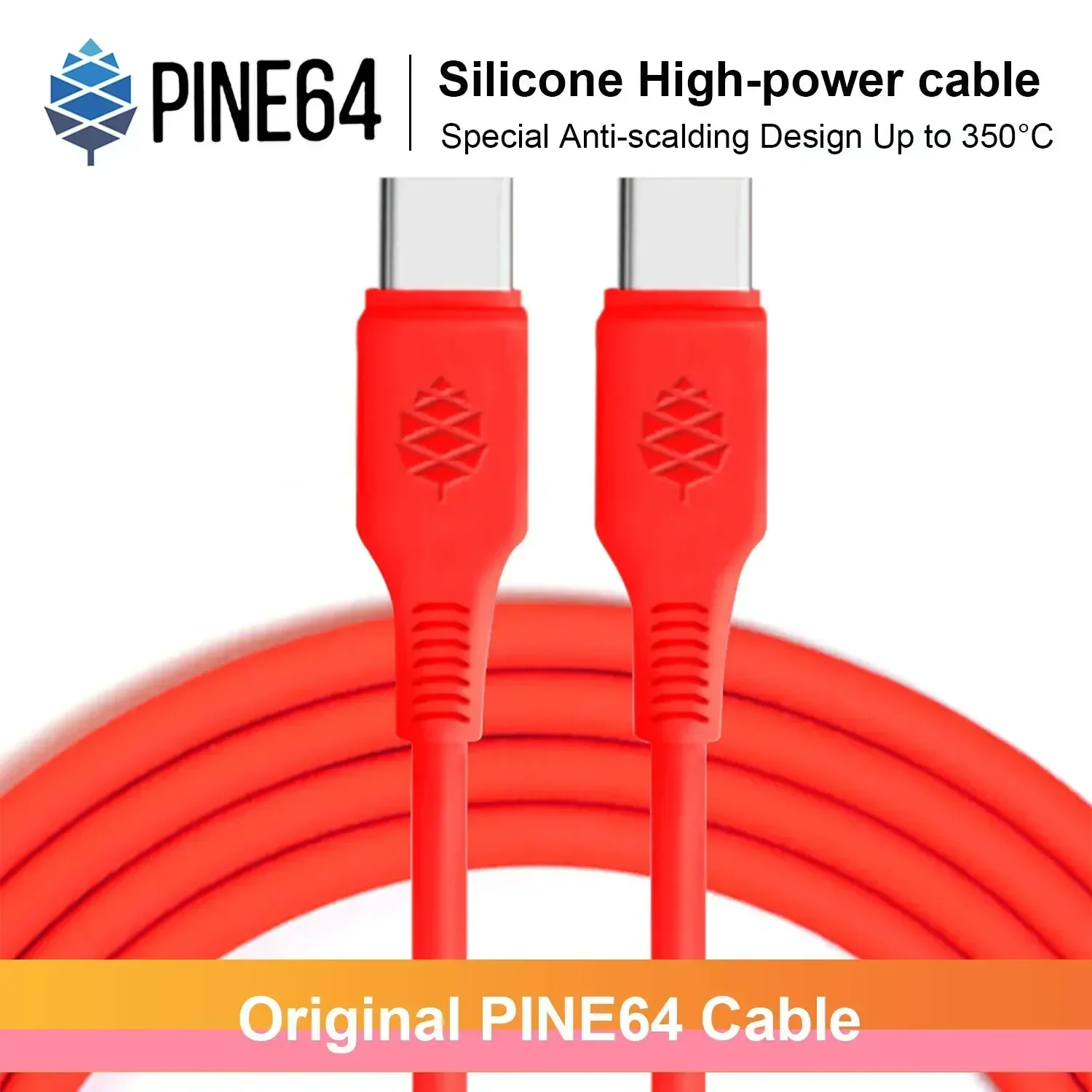 

Силиконовый зарядный кабель Pine64 USB Type-C к TypeC, используемый для электрического паяльника Pinecil и т. д. с функцией предотвращения ожогов