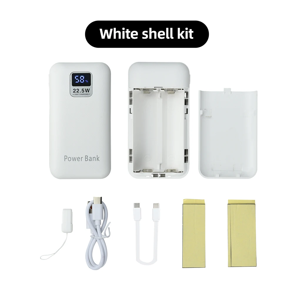 22,5W Schnelllade-Powerbank, lötfreies DIY-Gehäuse, leeres Powerbank-Gehäuse für 2 Stück 21700 Batterien, abnehmbare Box – Detail 14
