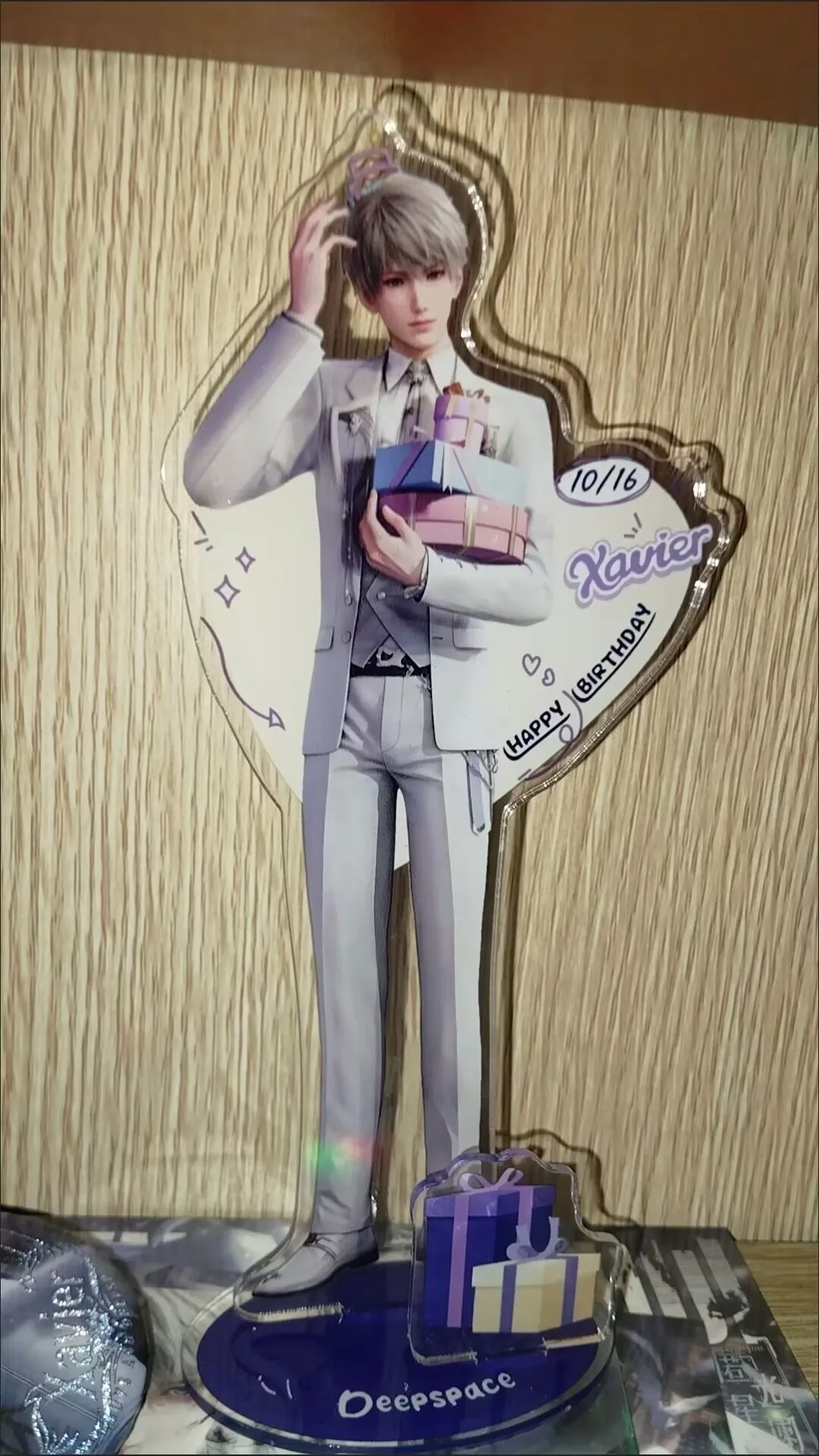 「愛と深宇宙」と「神星恵」のダブルスタンド、キュートなアクリル製デスクトップ装飾品、親友への贈り物に