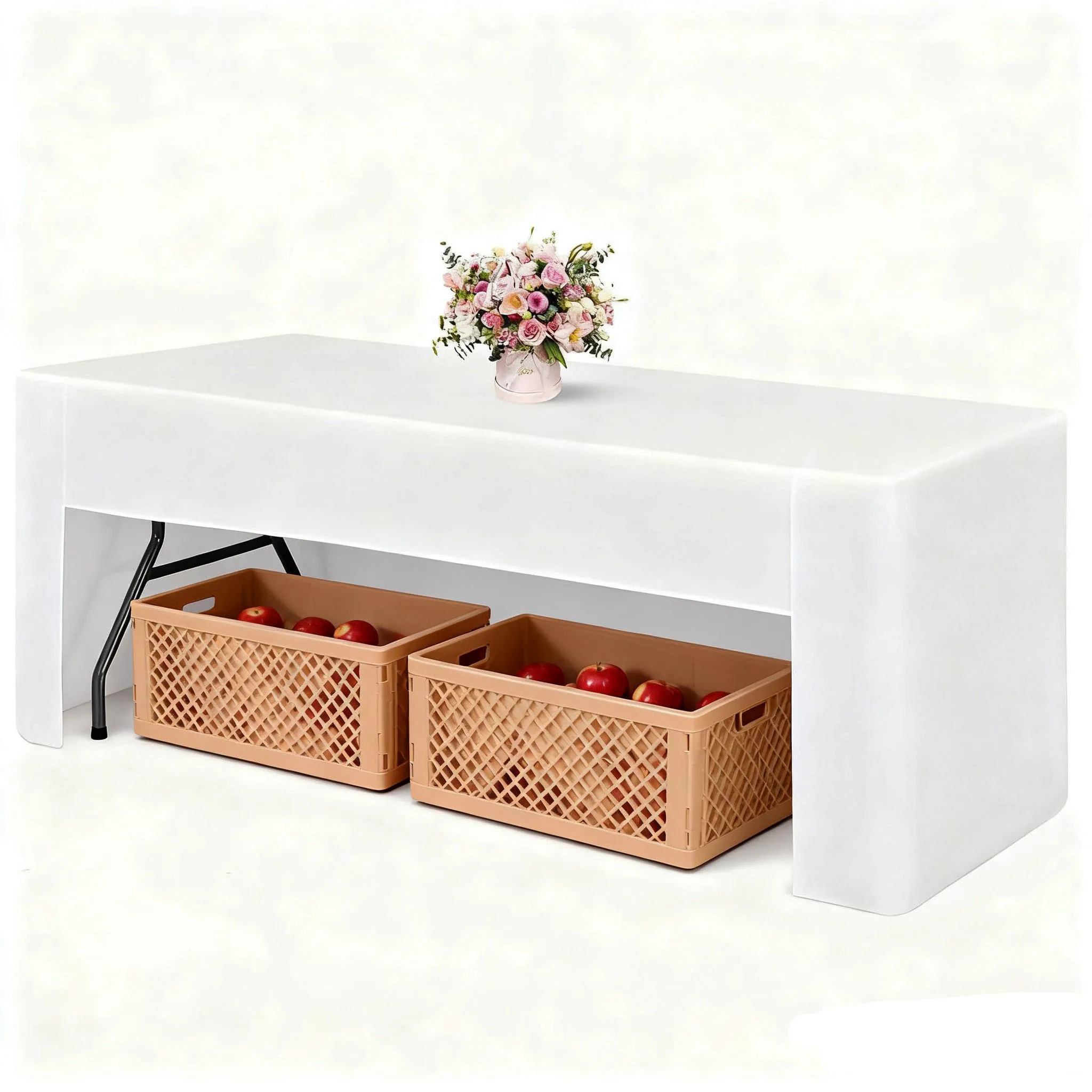 

1 шт., 6 футов, белый, черный, эластичная скатерть для свадебного банкета, прямоугольная скатерть из спандекса, облегающая скатерть