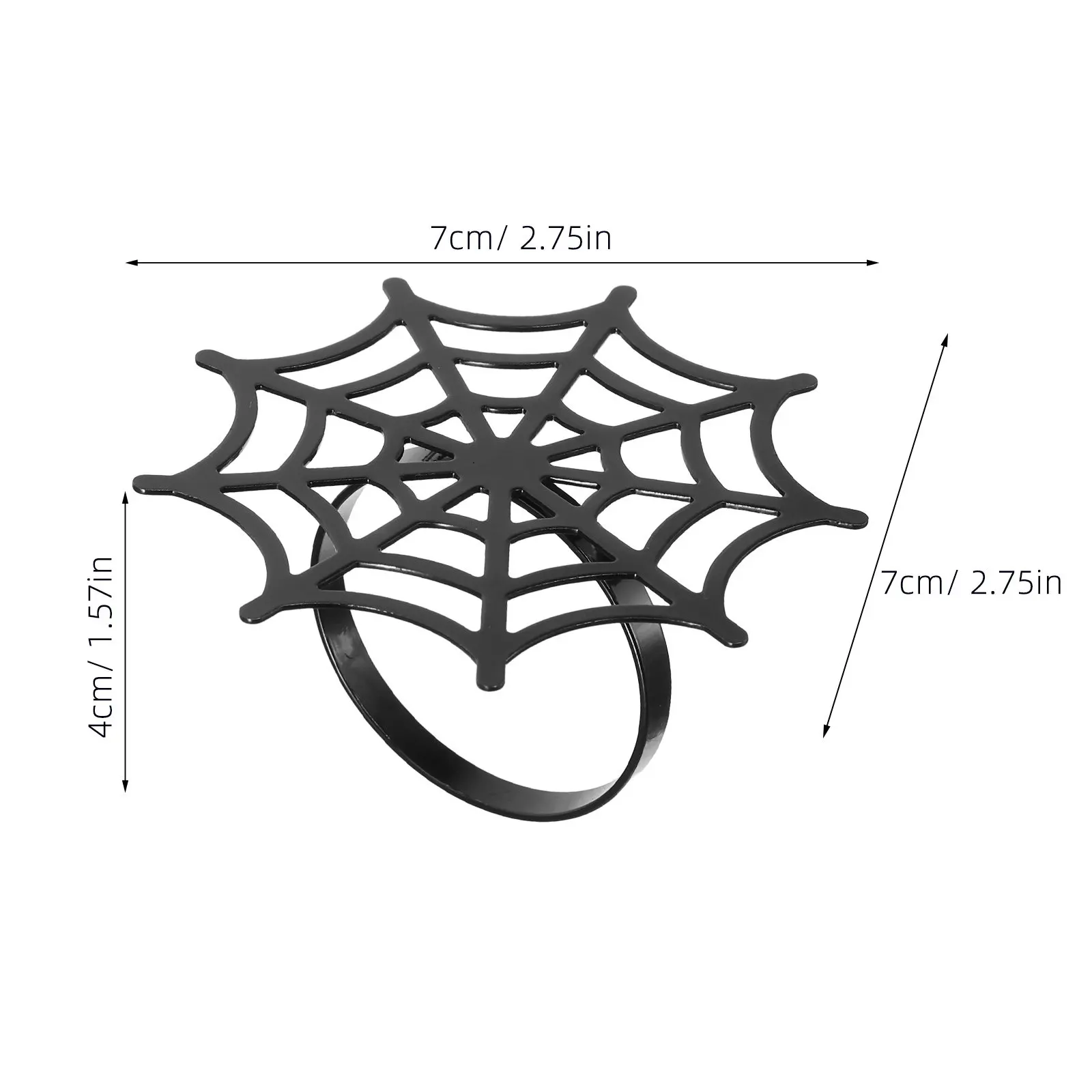 4Pcs Spider Web Design Napkin Rings Halloween Party Napkin Holder Creative Table Decoration for Birthday Prom Festival Stylish