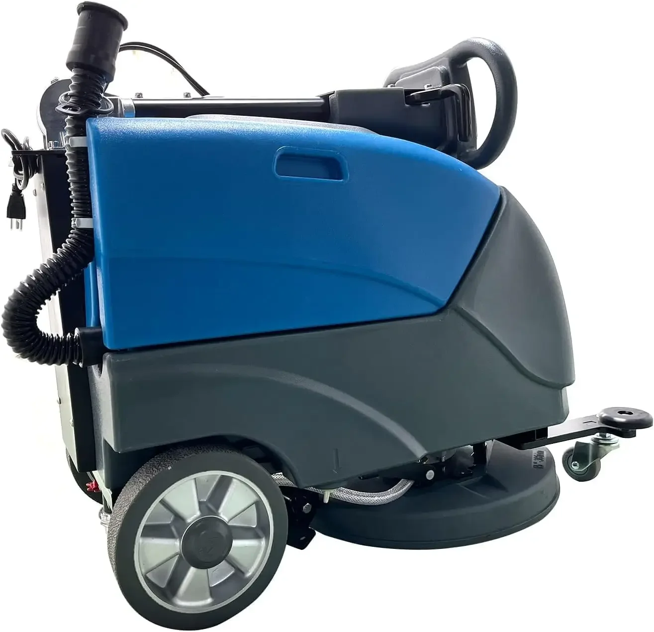 Emotor 15'' Foldable Walk Behind Floor Scrubber Machine Hand Push Scrubber Machine for Industrial Commercial Use (Blue)