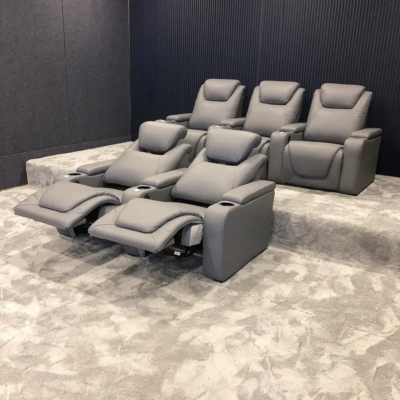 Customiz Fixed lying leather sofa, living room, science and technology cloth sofa, combined electric stretching home theater