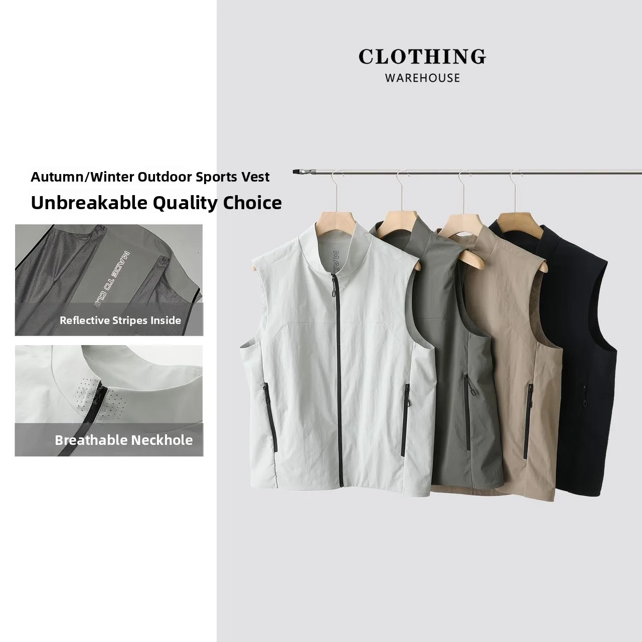 Outdoor Climbing Hiking Unisex High Version Resistant to Scratch Wear Resistant Waterproof Versatile Casual Vest Tank Top