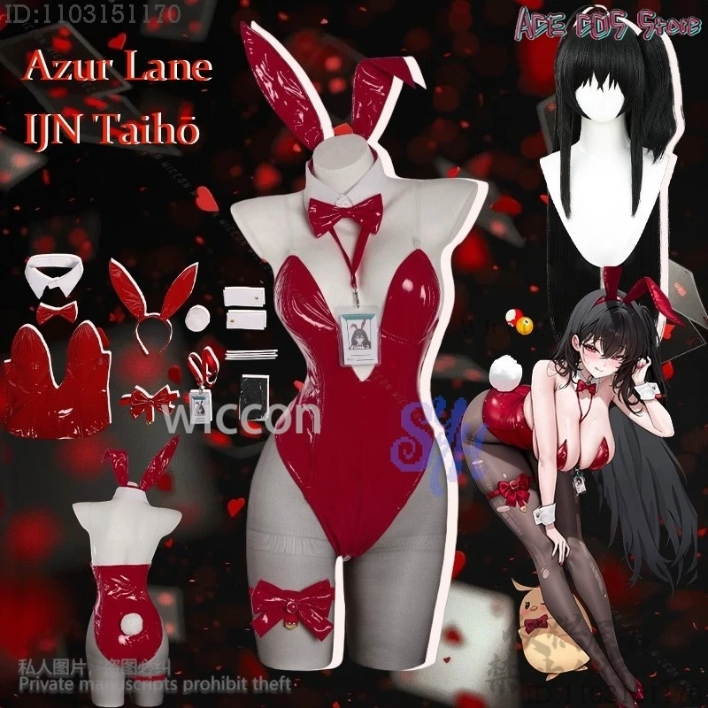 

Аниме игра Azur Lane косплей IJN Taihō костюм красный сексуальный бикини кролик для девочек летние купальники Y2k повязка на голову с кроликом Хэллоуин вечерние