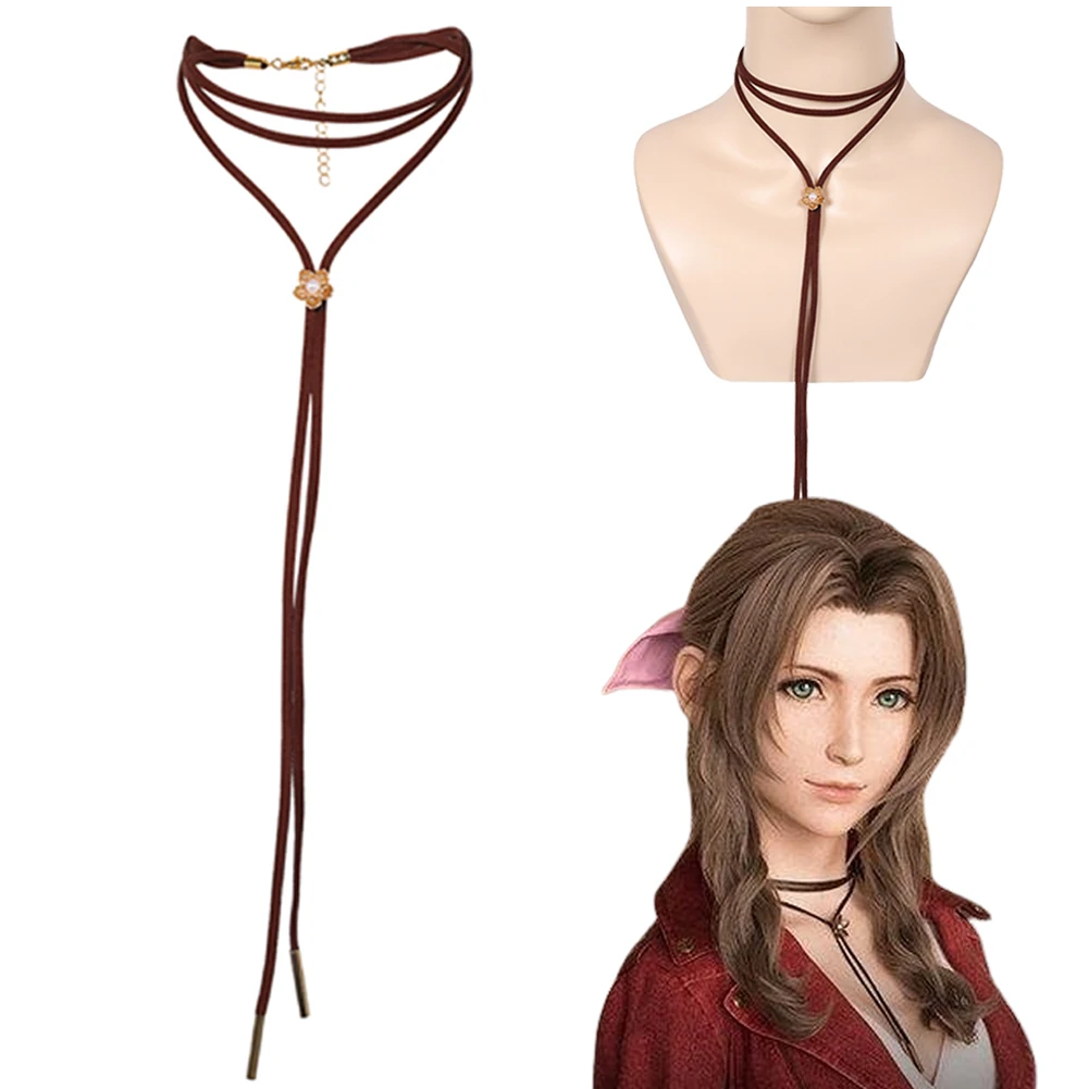 

Aerith Cosplay Final Fantasy VII Cosplay Costume Disguise For Women Adult Jacket Dress Necklace Wig Halloween Carnival Suit