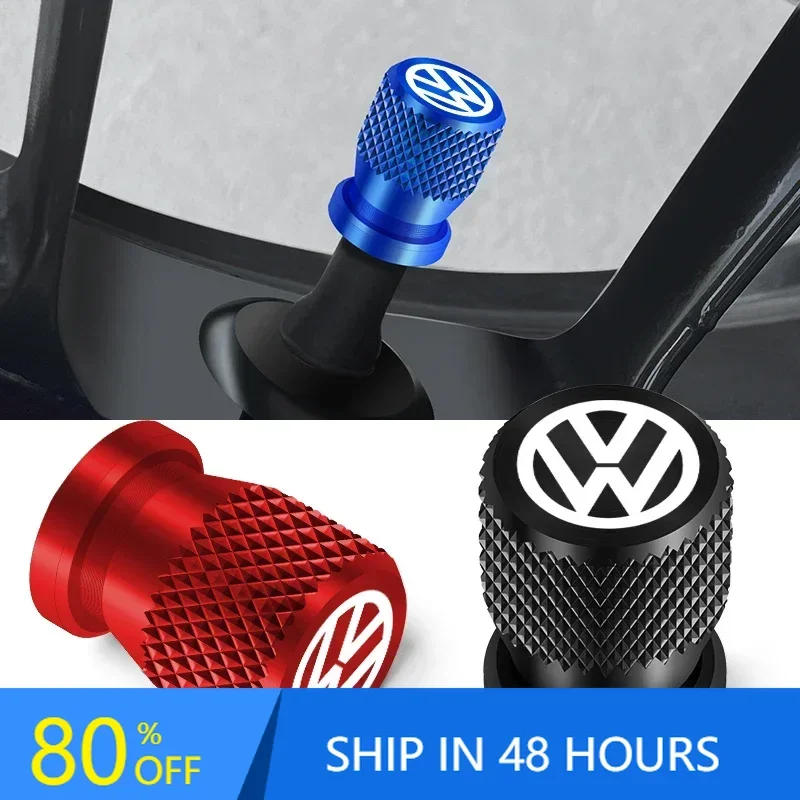 

Новинка 2026 года: Горячая продажа! Комплект из 4 алюминиевых колпачков для воздушных клапанов шин для автомобилей Volkswagen GOLF MK6, Polo, Tiguan и других моделей VW.