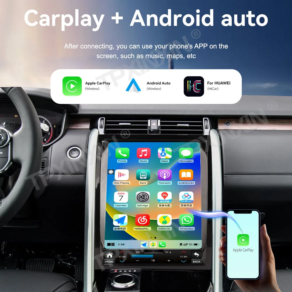

Auto Android 14 Carplay Stereo For Land Rover Discovery 5 2017-2021 Car Multimedia Player Radio Navigation Scren Head Unit DSP
