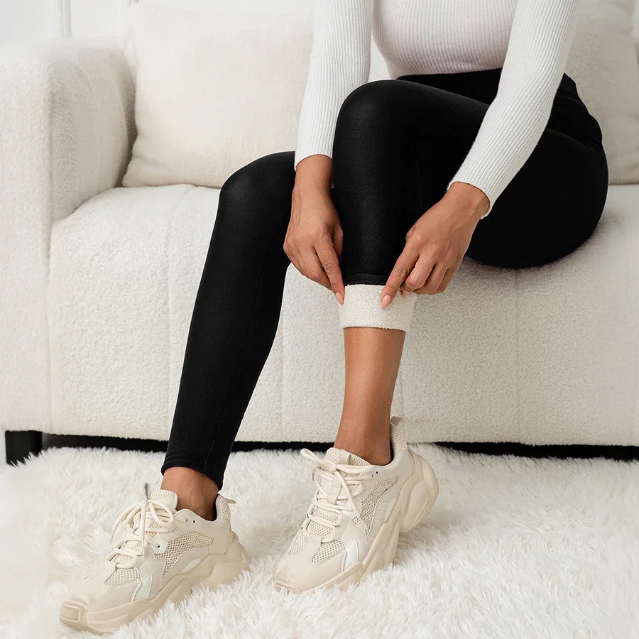 Women's Fleece Lined Leggings High Waist Thermal Warm Stretch Skinny Pants Autumn Winter Cold Weather Casual Thermal Leggings