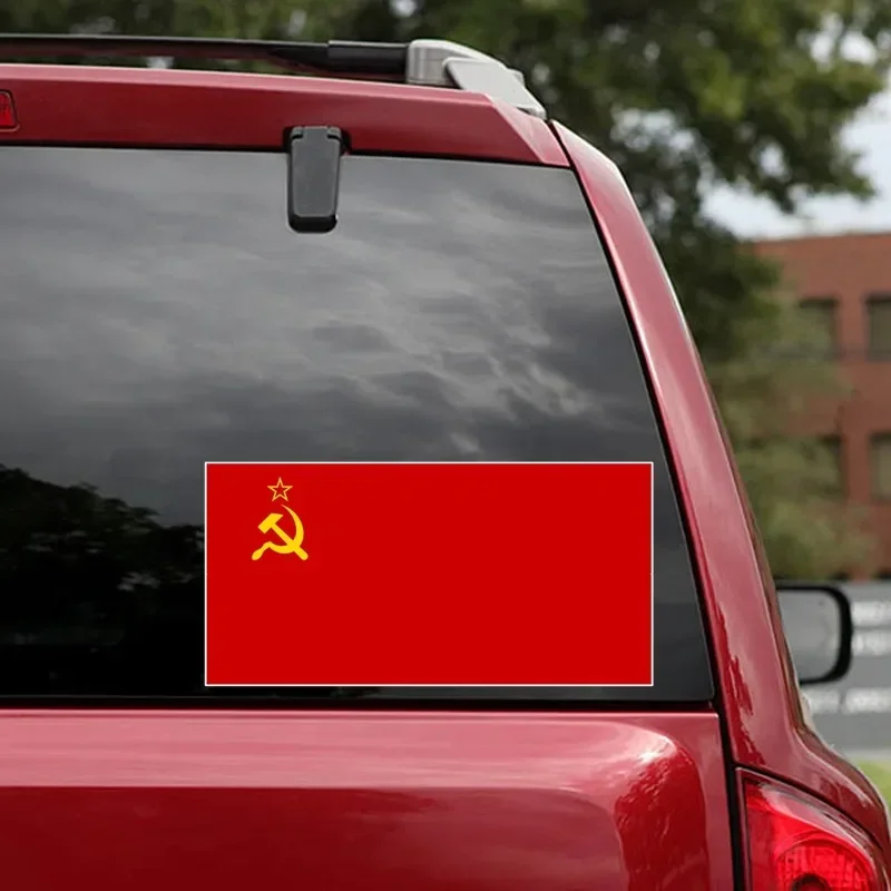 USSR flag Union of Soviet Socialist Republics car sticker PVC coloful Decals Motorcycle Accessories sticker 20cm*10cm