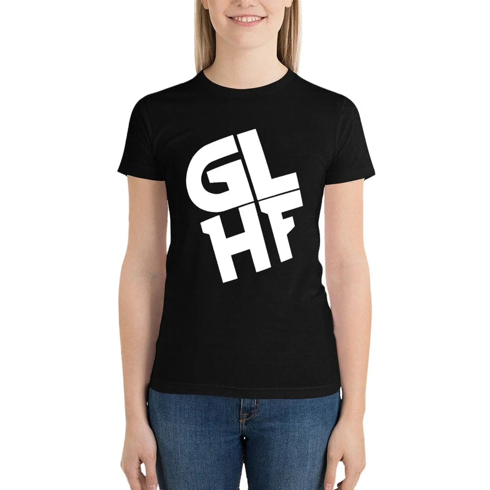 

GLHF T-Shirt summer tops graphics oversized cute clothes tops for Women