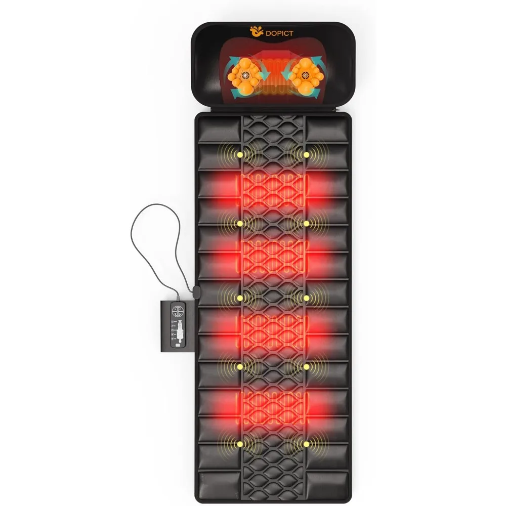 

Massage Mat, Detachable Neck Massager, Full Body Vibration Heating, Massage Pad with 10 Vibrating Motors