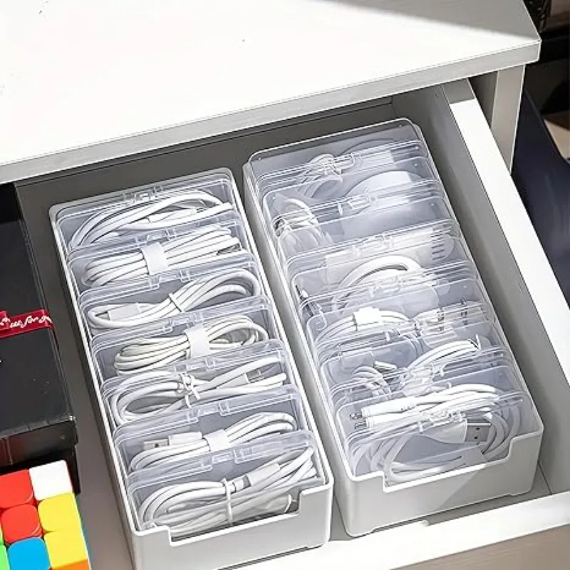 Multifunktionale Kabelorganisator-Box für Schreibtisch, Kabelmanagement, Ladekabel- und Kopfhörerhalter, Bürozubehör für Zuhause und Büro – Detail 8