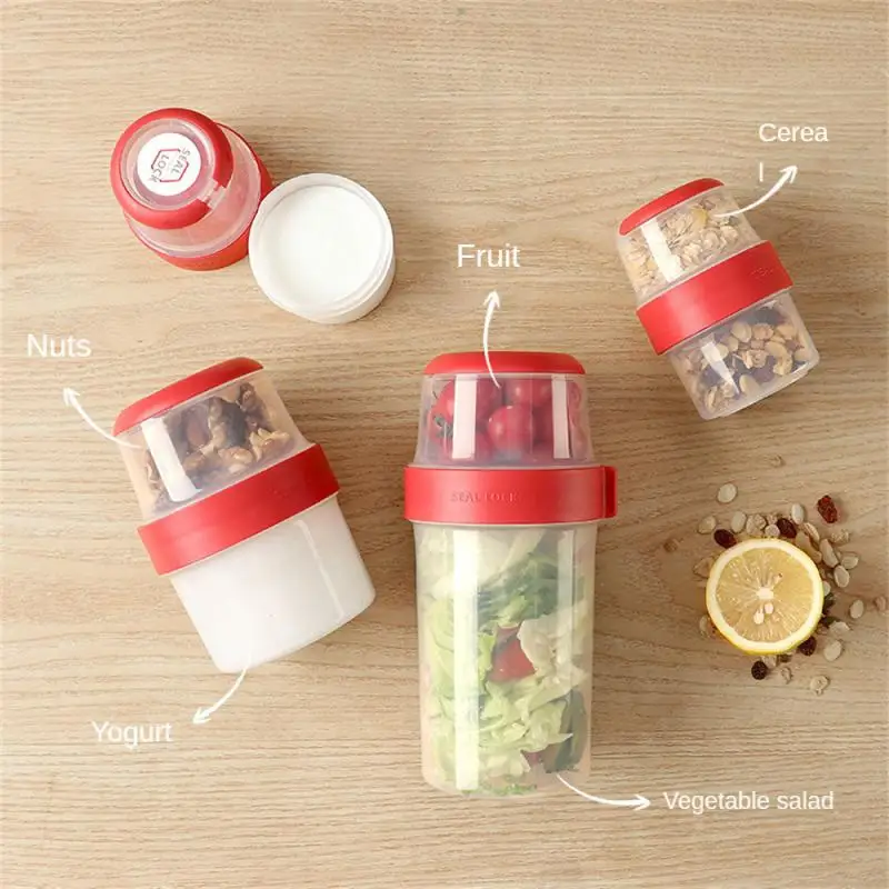 Food Container High Quality Sturdy Portable Household Fruit Salad Yogurt Box Preservation Box Yogurt Box Double-deck Container