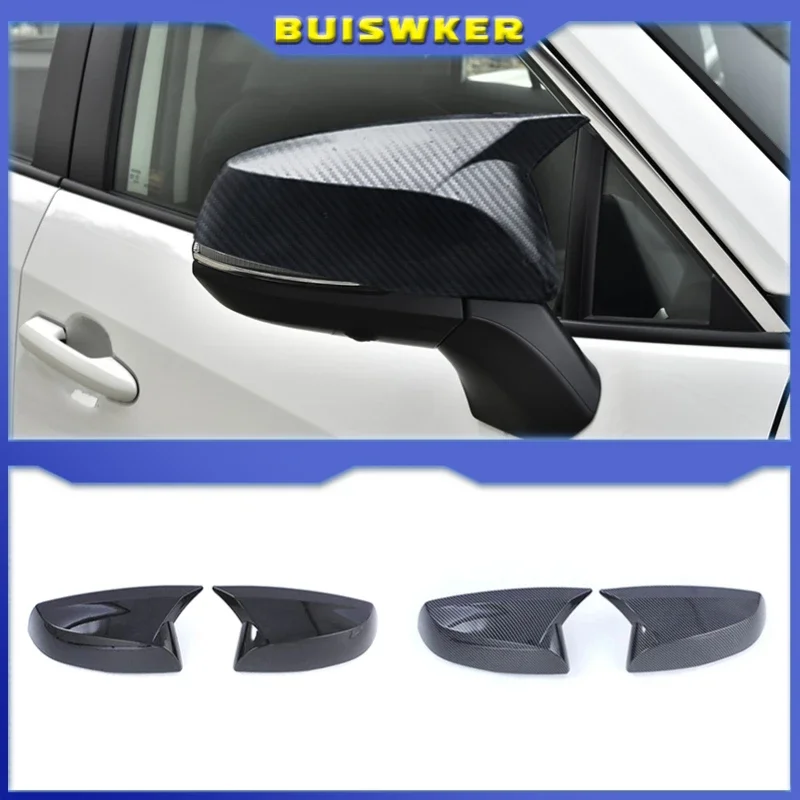 

Car Rear View Mirror Cover Cap Carbon Fiber Side Door Mirror Cover Trim For Toyota Tacoma 2016 2017 2018 2019 RAV4 2019 2020