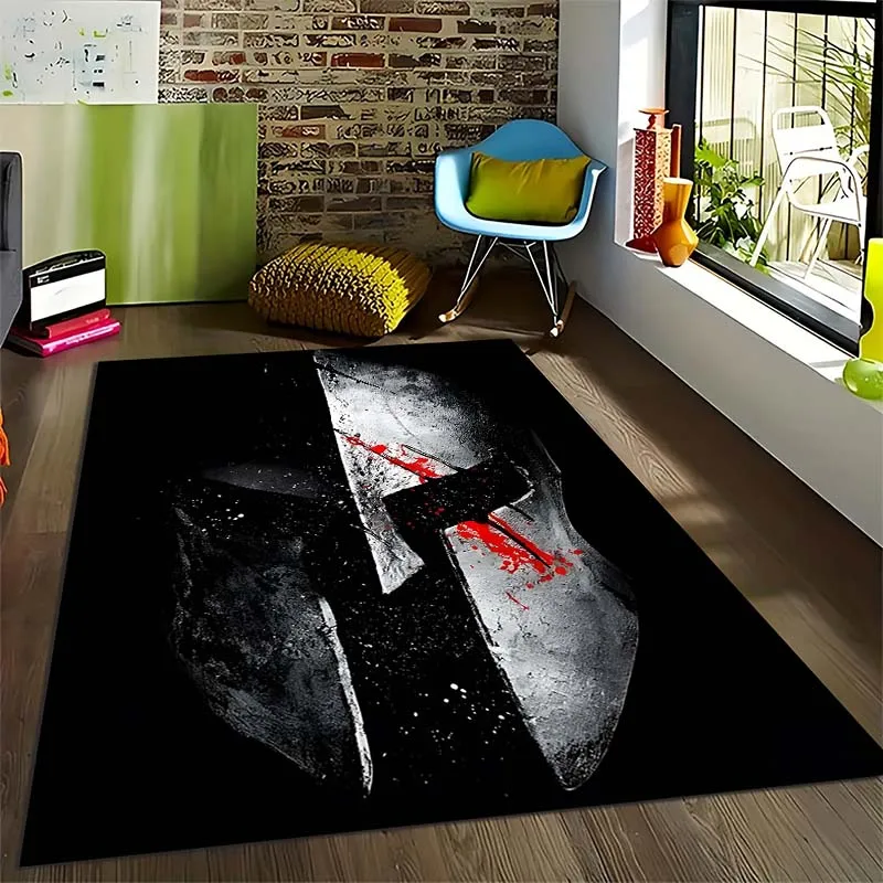 Spartan Warriors Art Print Carpet Rug for Living Room Bedroom Sofa Doormat Home Decor Kids Play Non-slip Floor Mat Area Rug Gift