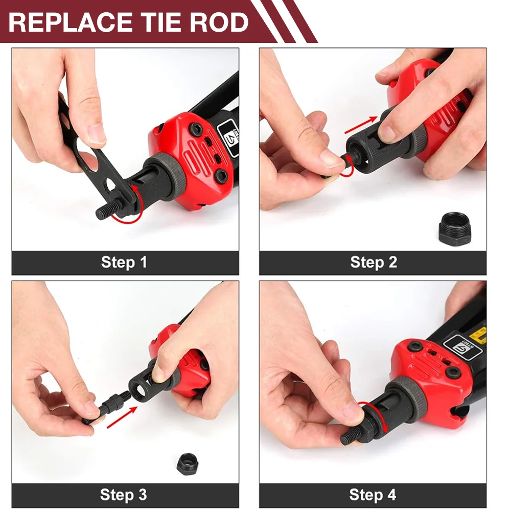 Riveting Machine, Manual Rivet Nut Gun, Metric M3 M4 M5 M6 M8 M10 M12 Inches 10-24, 1/4-20, 3/8-16, 5/16-18, Home Riveting Tools