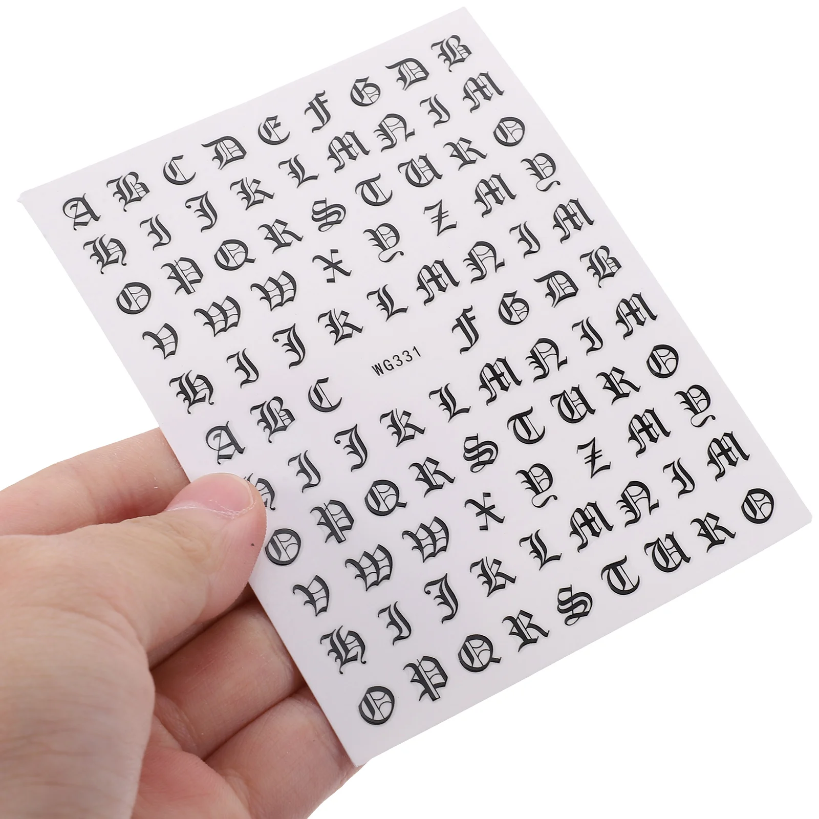 

5 Sheets English Letter Nail Stickers Fingernail Christmas Golden Accessories for Art Decorations