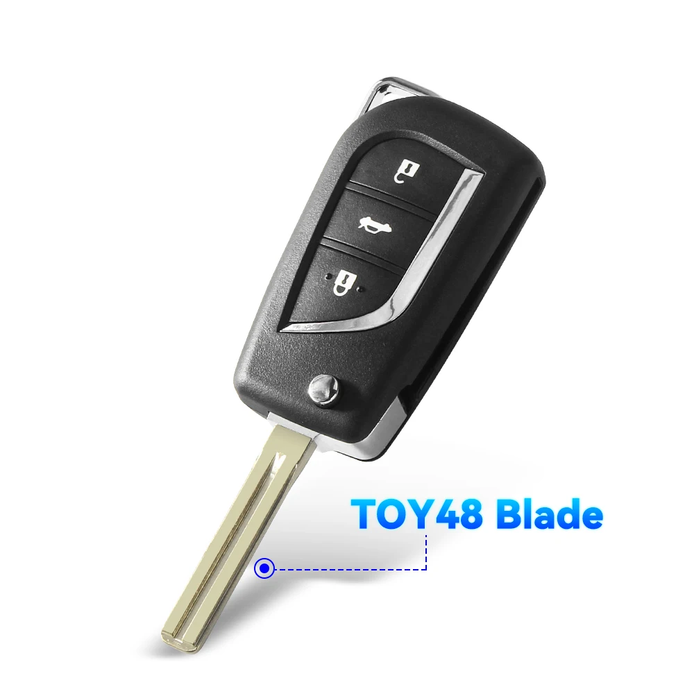 KEYYOU 3 Buttons Flip Remote Key Shell Case For Toyota Camry Levin Corolla Reiz Highlander TOY48 Blade