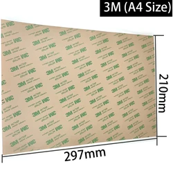 (A4 rozmiar 210x297mm) 3M 467MP 200MP podwójne samoprzylepna naklejka, Ultra cienkie 0.06mm grubości, na tabliczkę znamionową, piankę, wiązanie podkładka termiczna