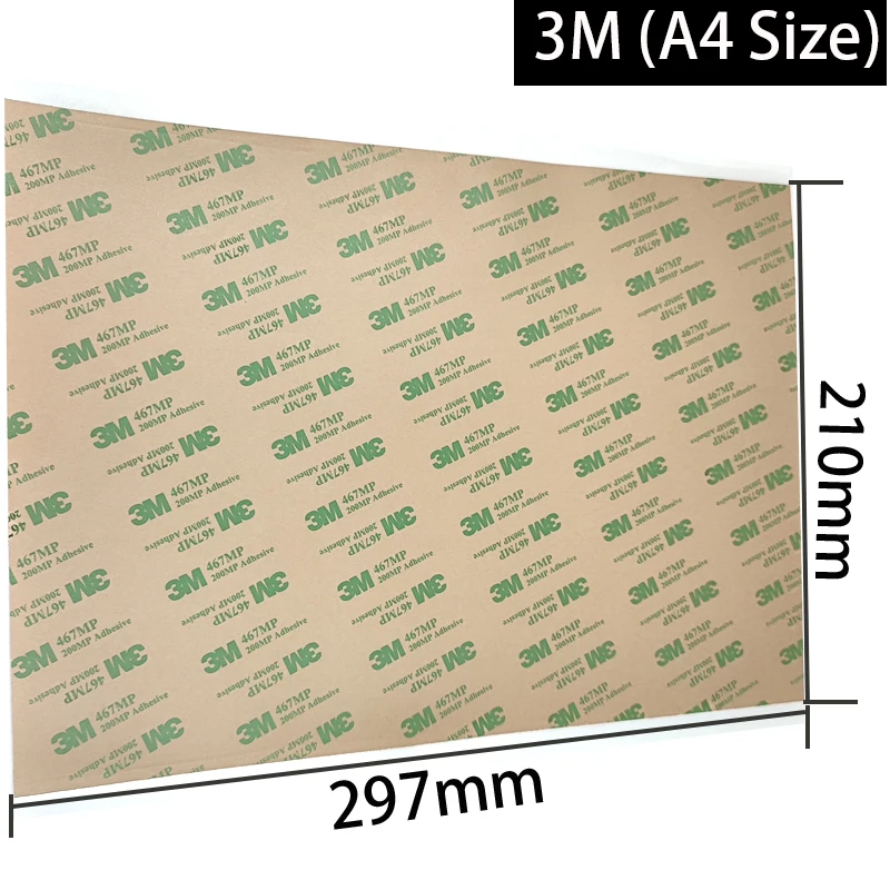 (A4 Size 210x297mm) 3M 467MP 200MP Double Adhesive Sticker, Ultra Thin 0.06mm Thick, for Nameplate, Foam, Thermal Pad Bond