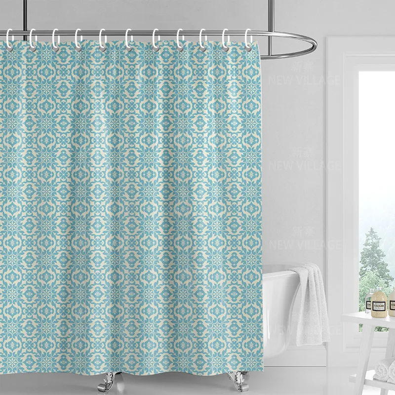 Home decoration shower curtains bathroom waterproof curtain fabric Living Room Modern Nordic Modern geometric pattern simple