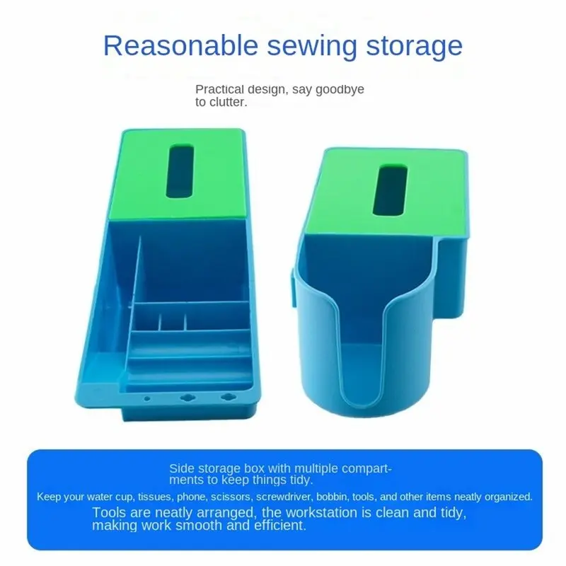 AB42-Sewing Machine Desktop Large Capacity Storage Box, Multi Compartment Organizer For Tissue Water Cup Scissors