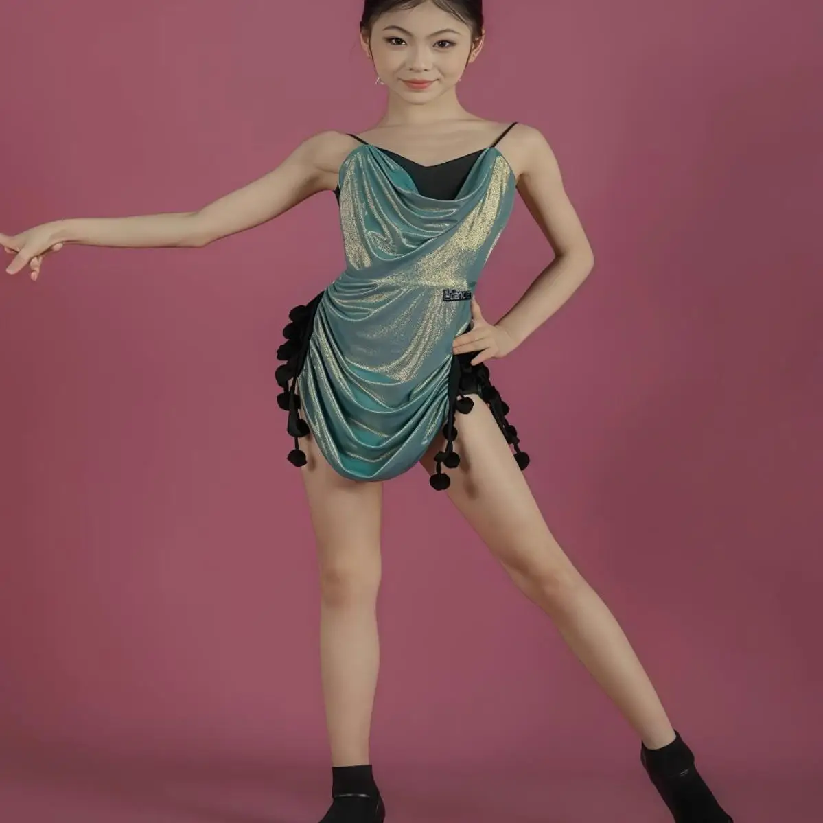 삼바, 탱고, 룸바, 어린이 라틴 댄스 의상, 여름 신작 여아 연습 및 공연 의상, 끈끈한 댄스 의상