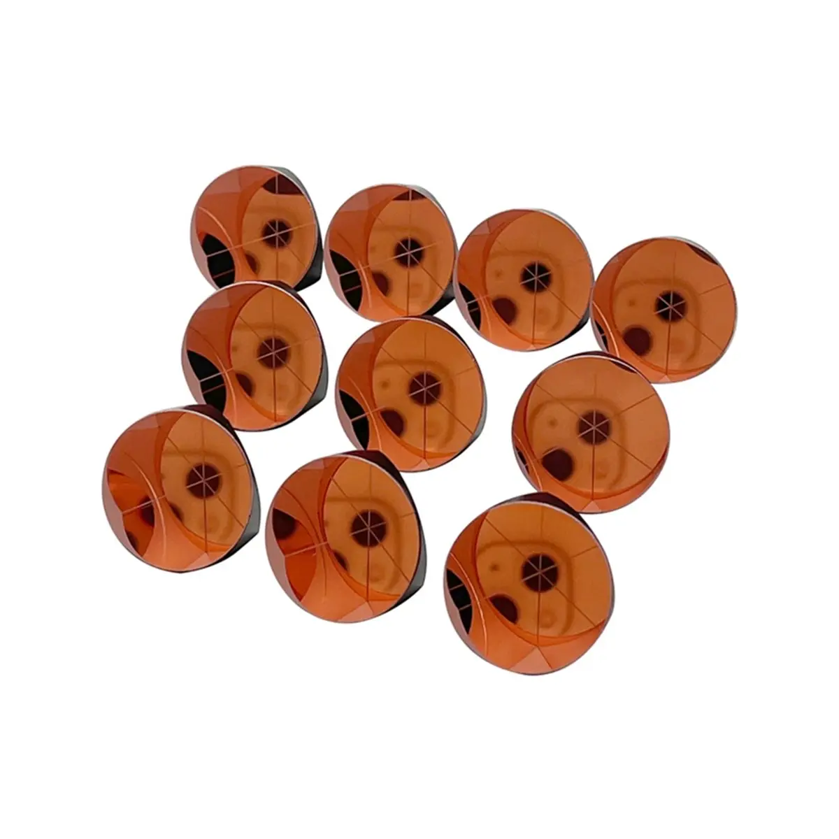 10 Pcs Copper Coated 1-Inch Corner Cube Prism 25.4mm Retroreflector 5 Arc Secs Return Beam