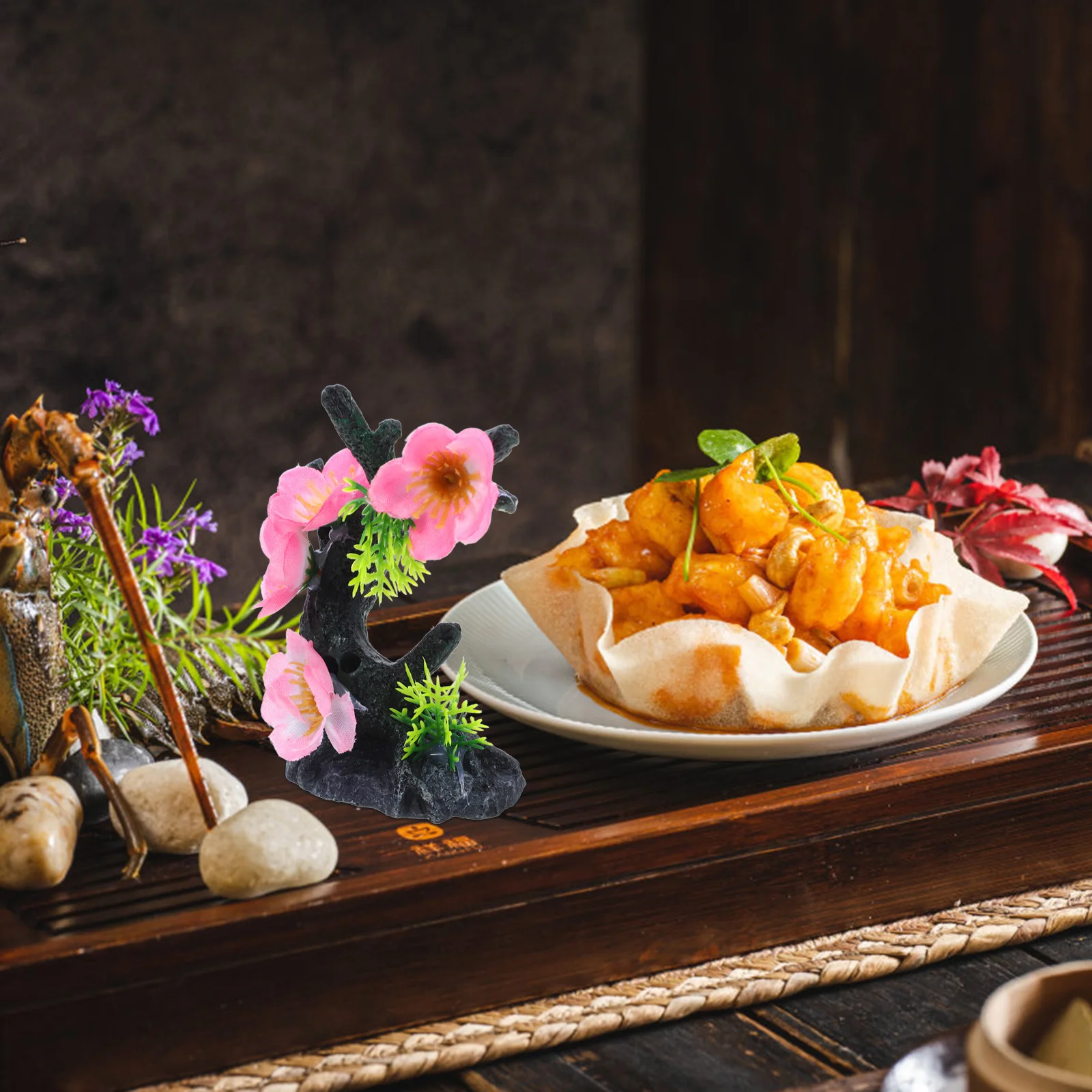 

Artificial Salmon Sashimi Plate Flower Decoration Safe Sushi Plate Ornament for Restaurant Table Food Dish Decor