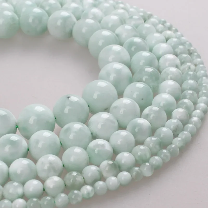 

100% Natural Stone Beads Green Angelite Green Larimar Beads Round Loose Beads 4 6 8 10 12mm For Bracelet Necklace Jewelry Making