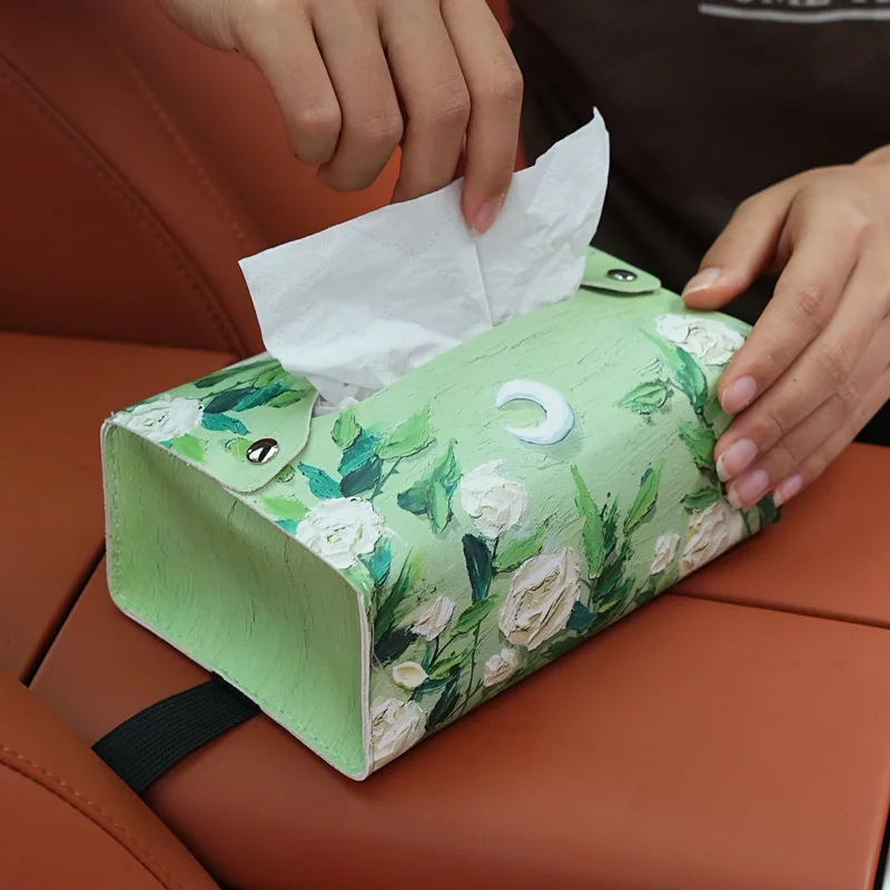 Luxury Tissue Box PU Leather Napkin Case Tissue Paper Holder Desktop Home Decoration Creative Paper Towel Cover Kleenex Box