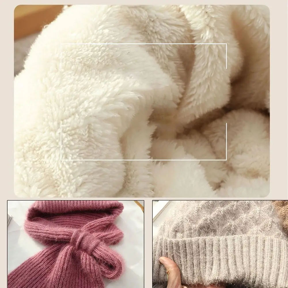 أزياء الرقبة أدفأ الشتاء قبعة متكاملة وشاح يندبروف محبوك سدادات حماية الأذن قبعة سميكة وشاح ناعم مجموعة مقنعين الدراجات