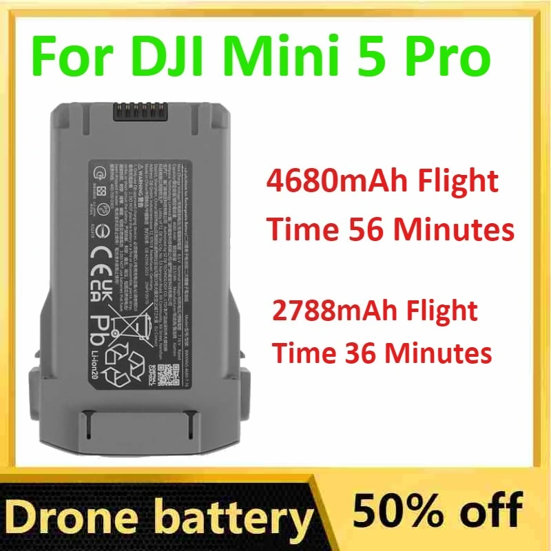 Drone Battery for DJI  Mini 5 Pro Intelligent Flight Battery Plus 4680mah Flight Time 56 Minutes 2788mAh Flight Time 36 Minutes