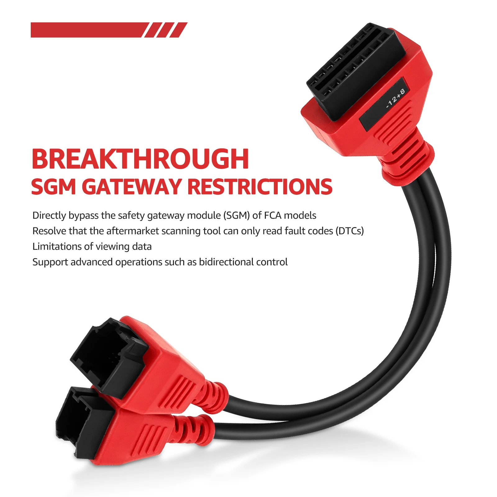 Original Autel 12+8 SGW Bypass Adapter Connector Dagnostic Cable For Chrysler Jeep Dodge Fiat Work With Autel MS906 MS908 IM608