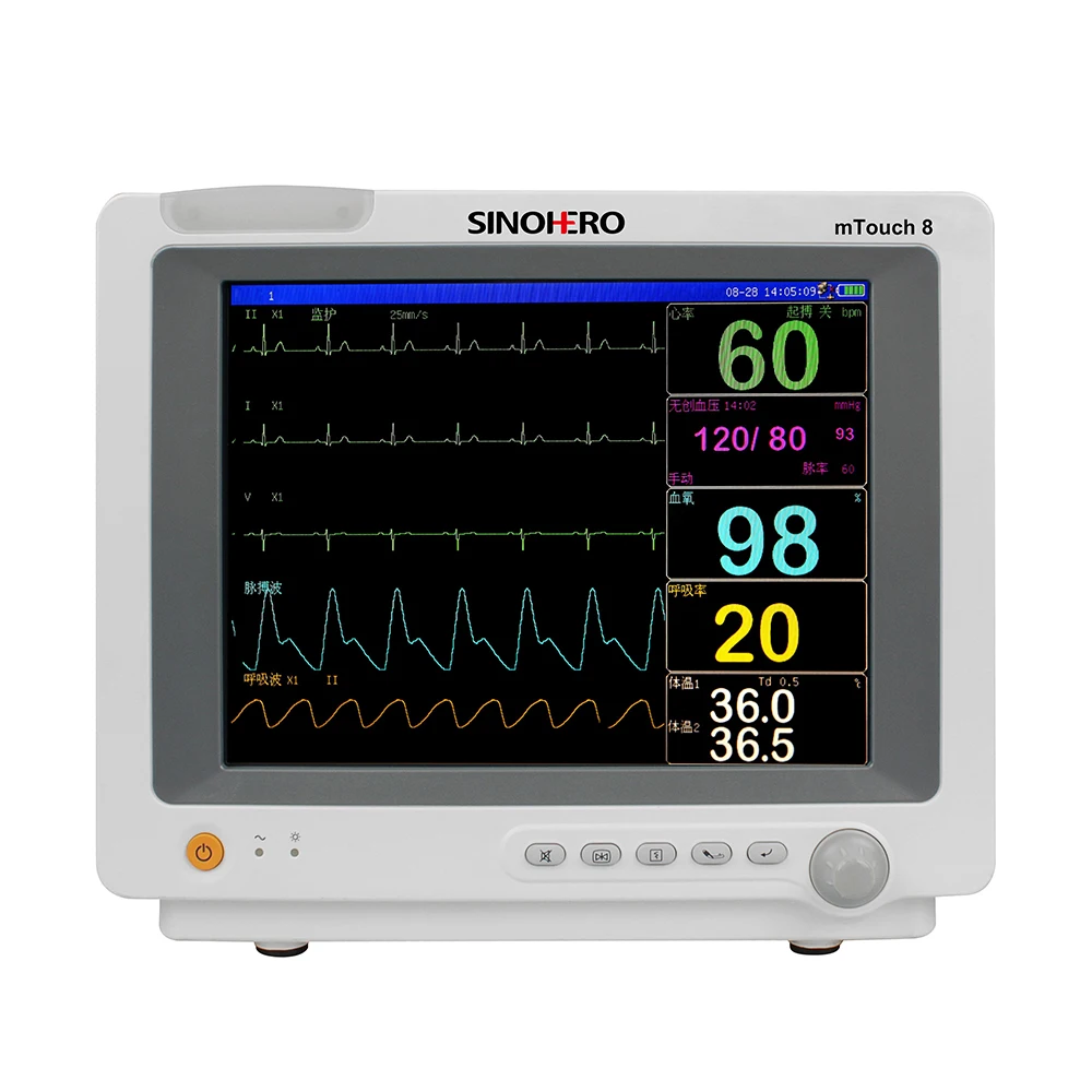 Multi-parameter Etco2 Cardiac Monitor Portable Patient Monitor With Touch Screen And Stand