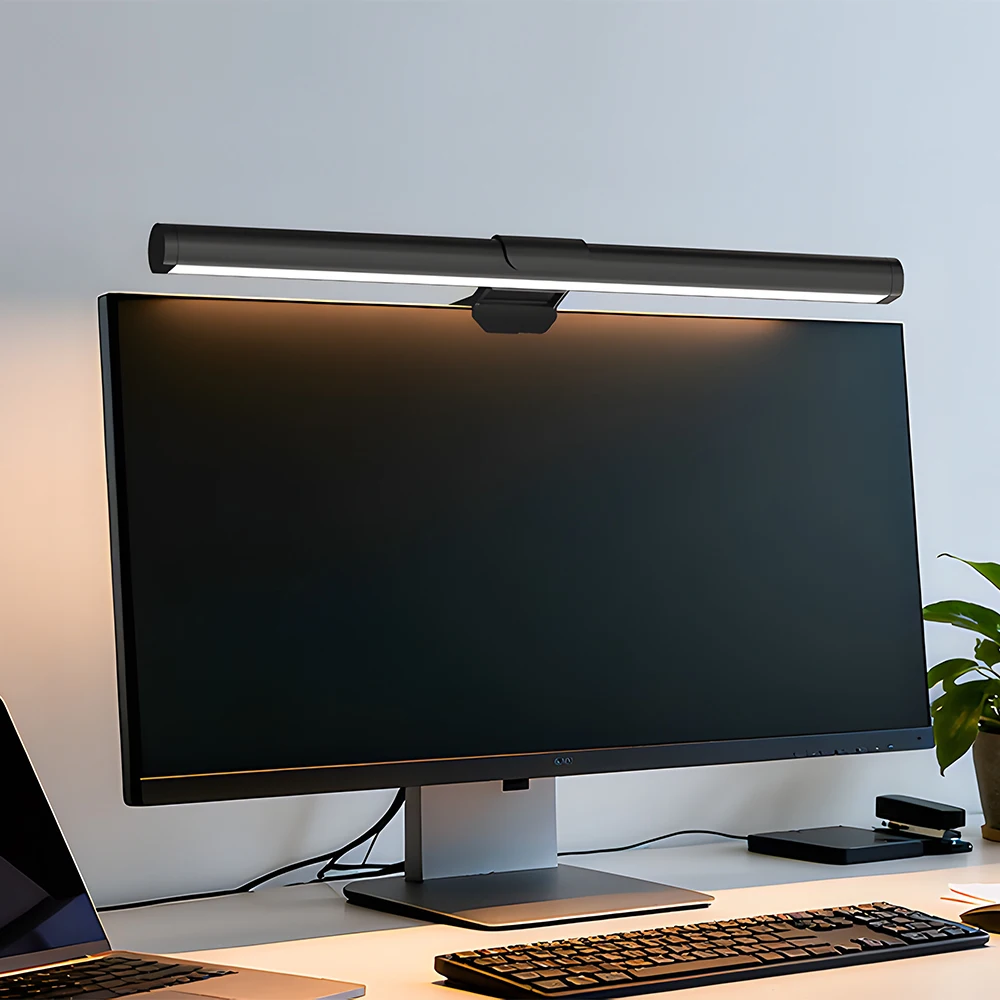 Dimmable Computer LED Screen Desk Lamp, Monitor Screen Fill Light, Office Reading Smart Eye Protection Table Lamp, Gaming Screen Lighting Lamp, Eye Protection Lamp, Reading Lamp 45 Degrees Adjustable, USB Powered, USB Light, USB Gadget
