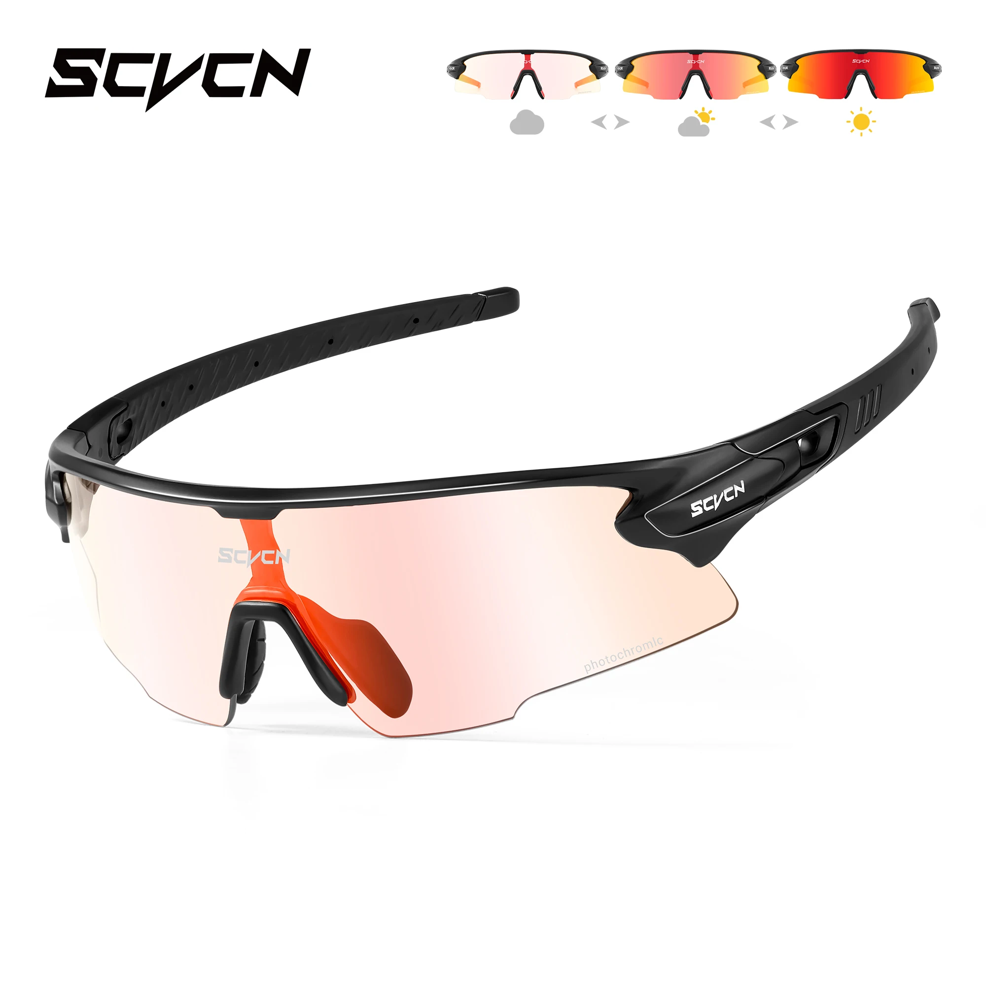 SCVCN Blue Photochromic Sunglasses Man Red Bicycle Road Speed Glasses Sun Glasses for MTB UV400 Goggles Woman Road Bike Eyewear