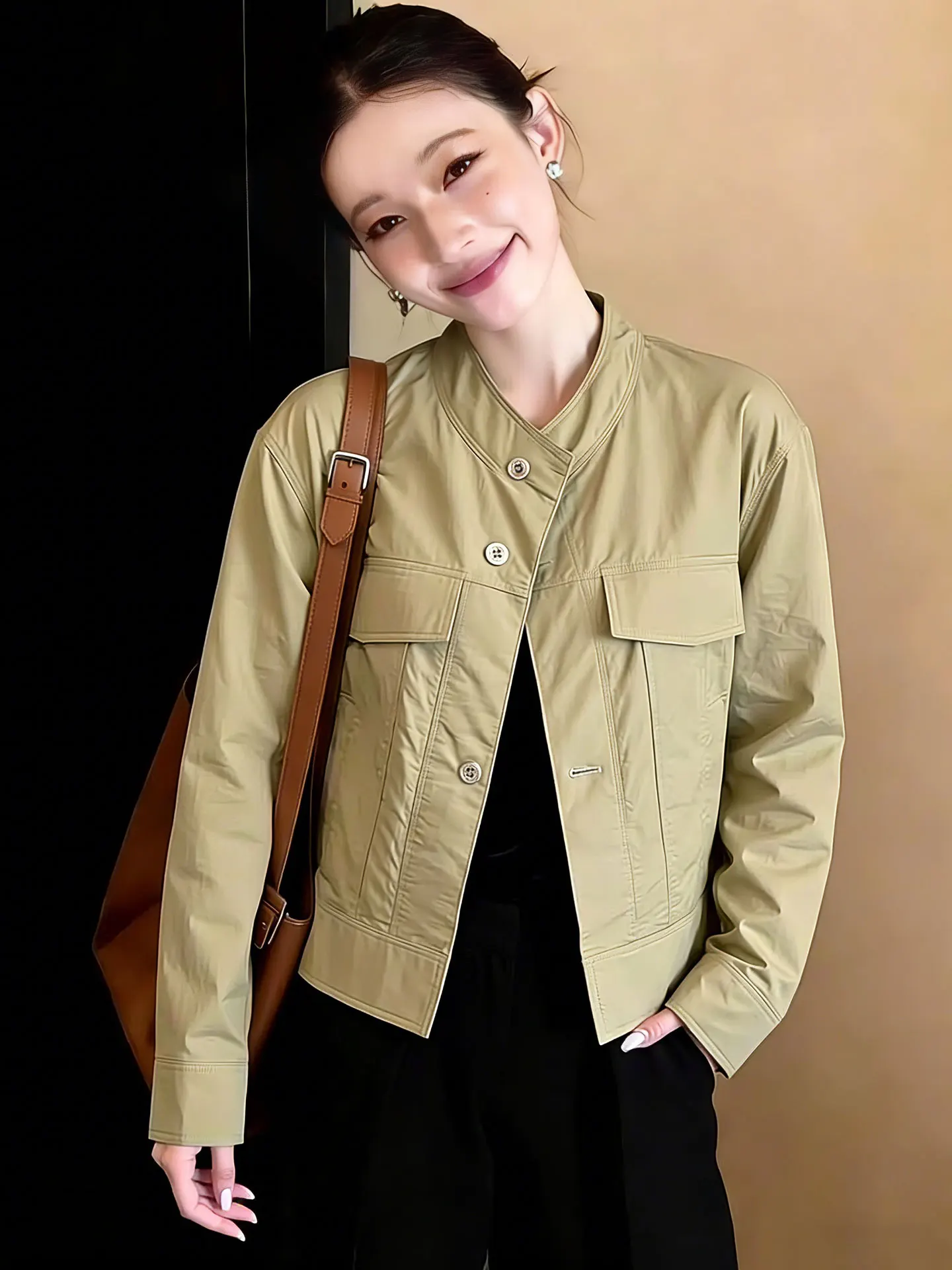 

Faionable Workwear Sle Long Sve Single Button Open Cardigan Spring 2026 Ele Outerwear Top High End European Brand