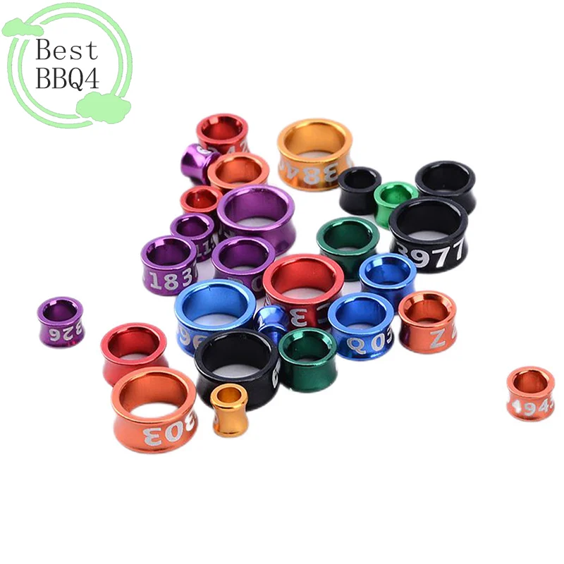 (BBQ4)10Pcs Parrot Foot Rings Metal Pet  Aluminum Pigeon Bird Feeding Identification Outdoor Flying Training Tools Bird Supplies