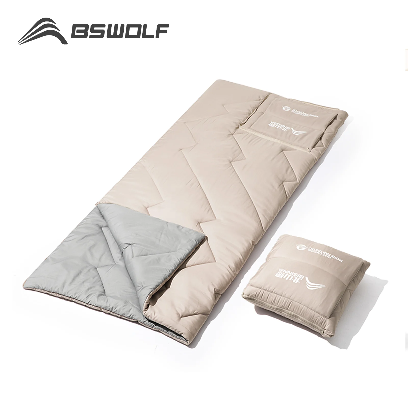 BSWOLF Camping Sleeping Bag Portable Pillow Blanket Quilt for Outdoor Traveling Pinic Hiking