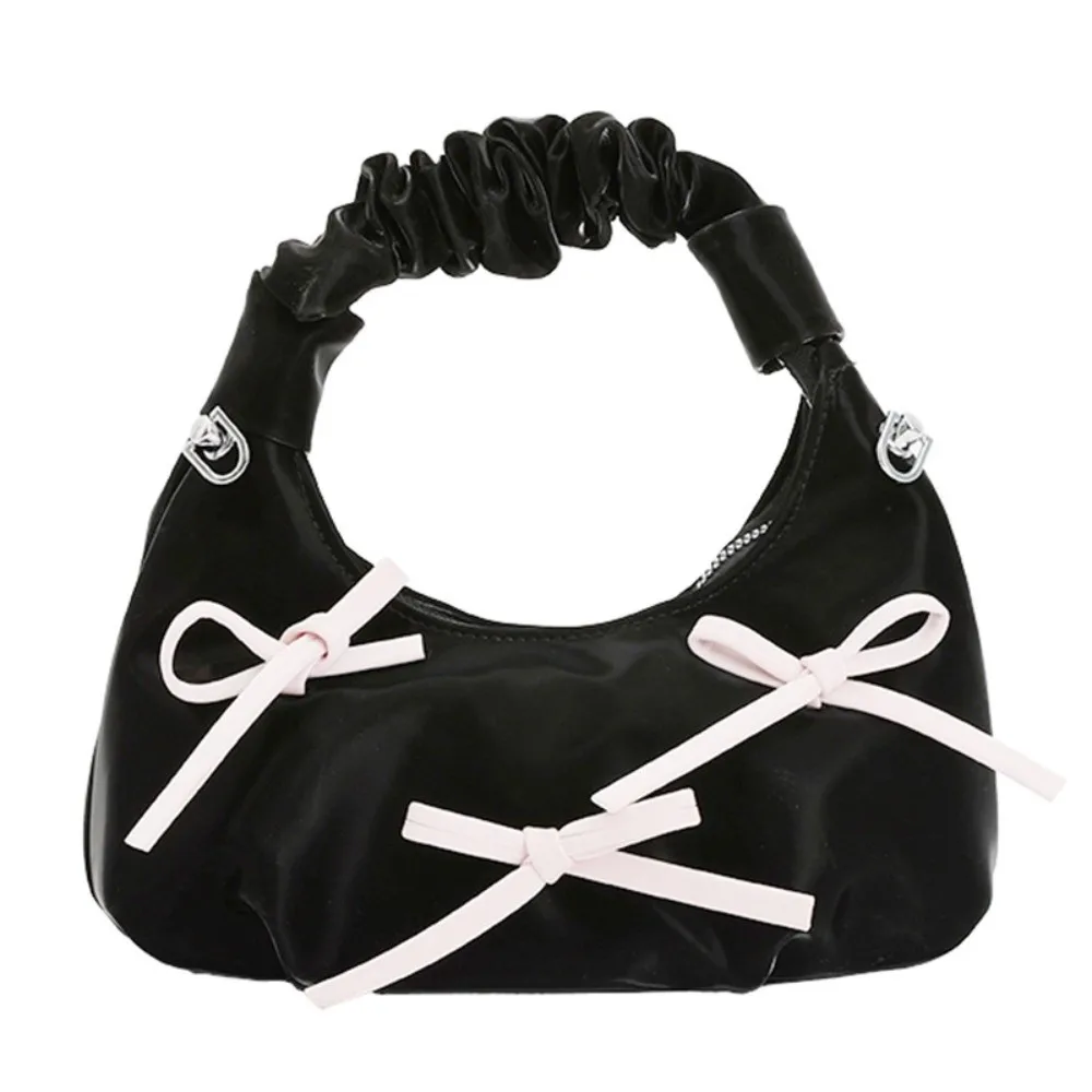 

Корейские корейские сумки с лентой и бантом, плиссированная сумка через плечо из искусственной кожи с облаком, маленькие милые женские сумки, летние