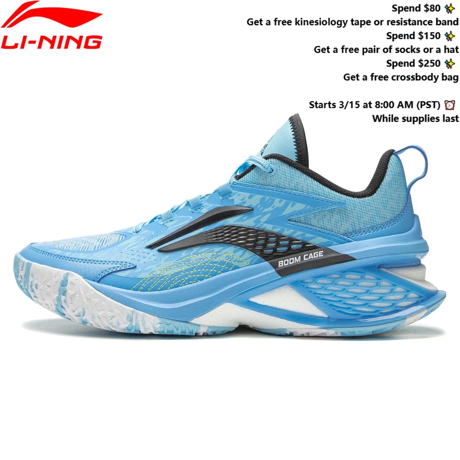 Li-Ning POWER XI-zapatillas de baloncesto profesionales para hombre, con amortiguación BOOM, espuma ligera PLUS, zapatillas de competición ABAU055