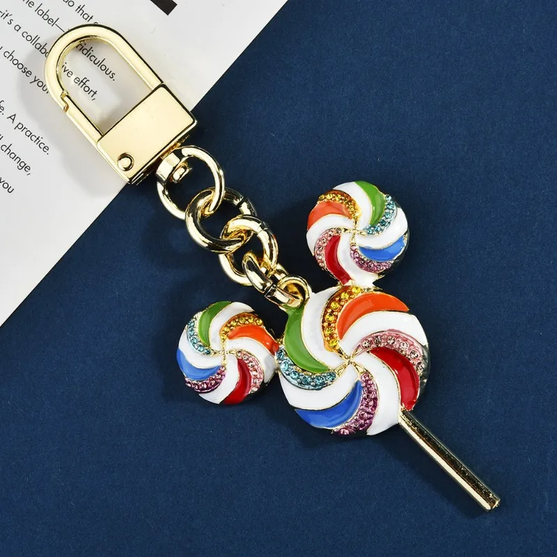 Pacotes de pirulito arco-íris fofos, acessórios para carro, pingentes de bolsa, chaveiros, pingentes de mochila doce
