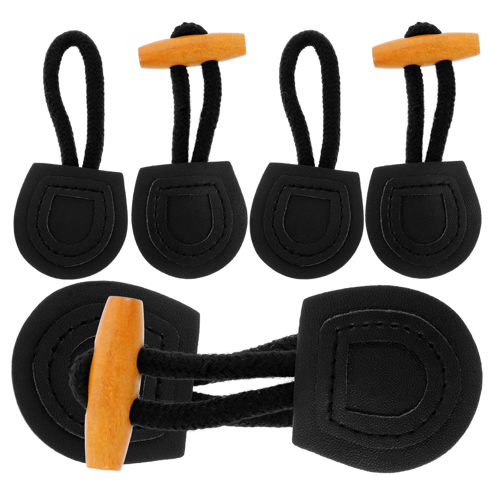 

6 Pairs Pants Button Extender Horn Buckle Mens Belts Coat Buckles Coatcardigan Black Wood Apparel